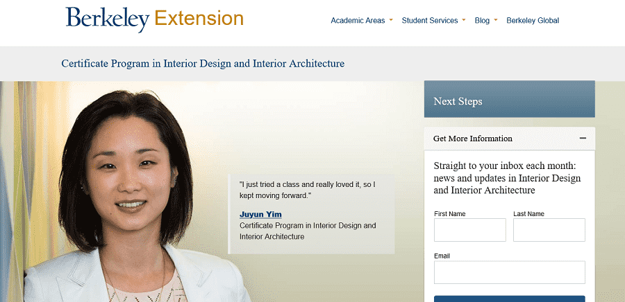 UC Berkeley Extension for online interior design courses