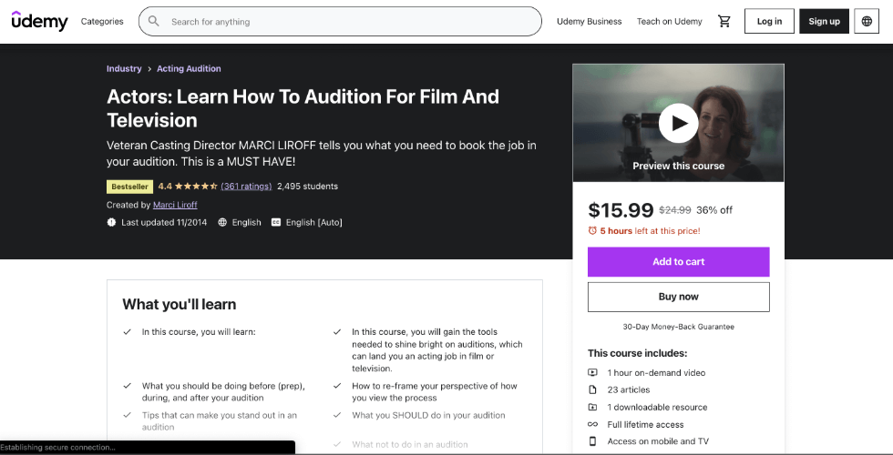 online acting training