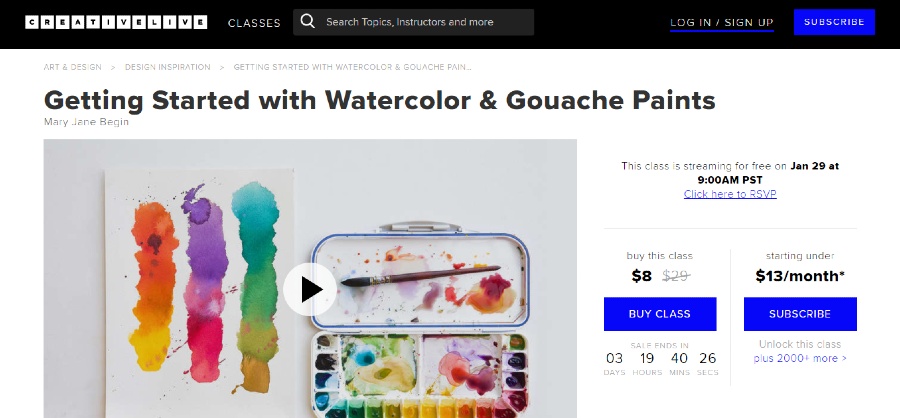 online watercolor classes for beginners